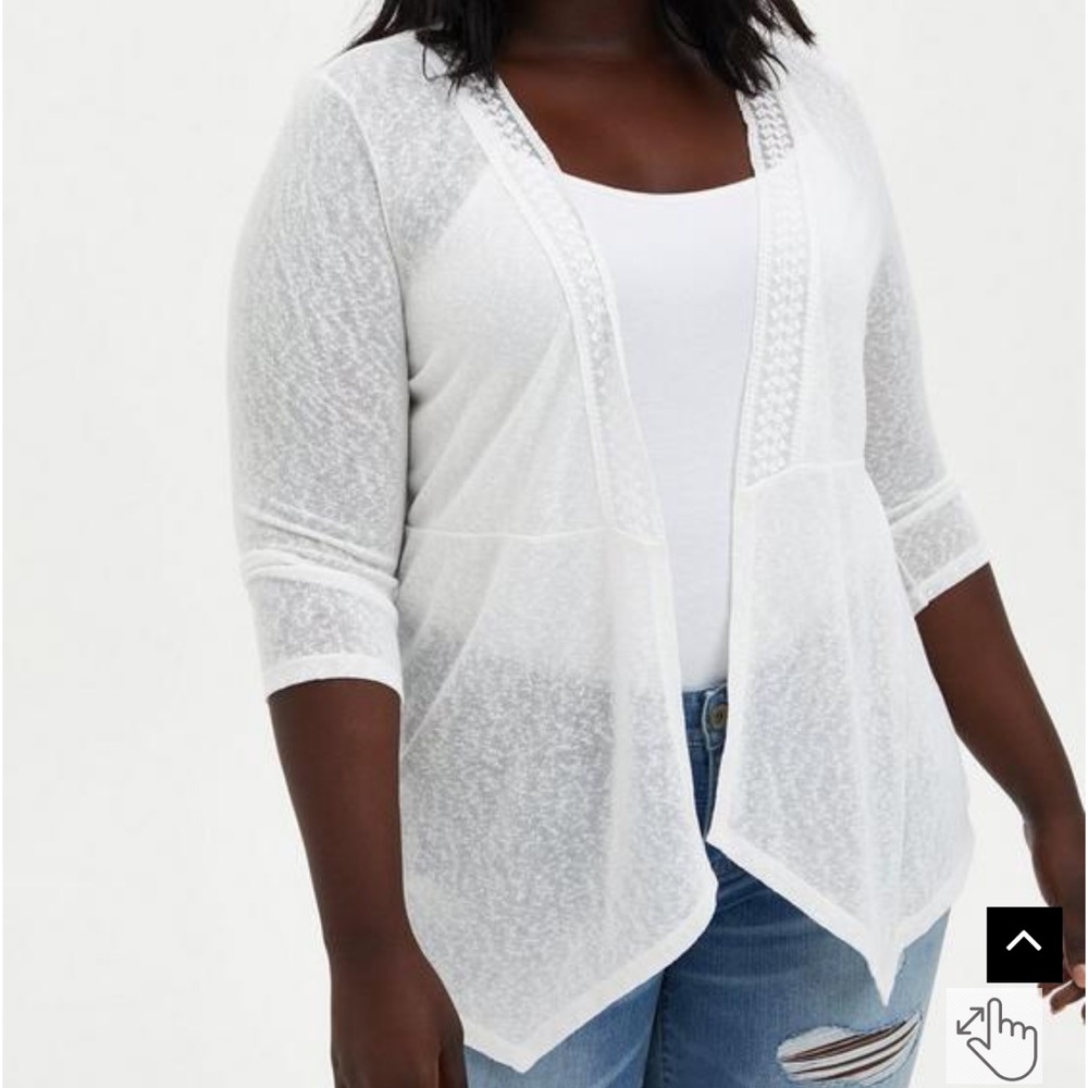 Torrid Slub 3/4 Sleeve Lace Back Sweater